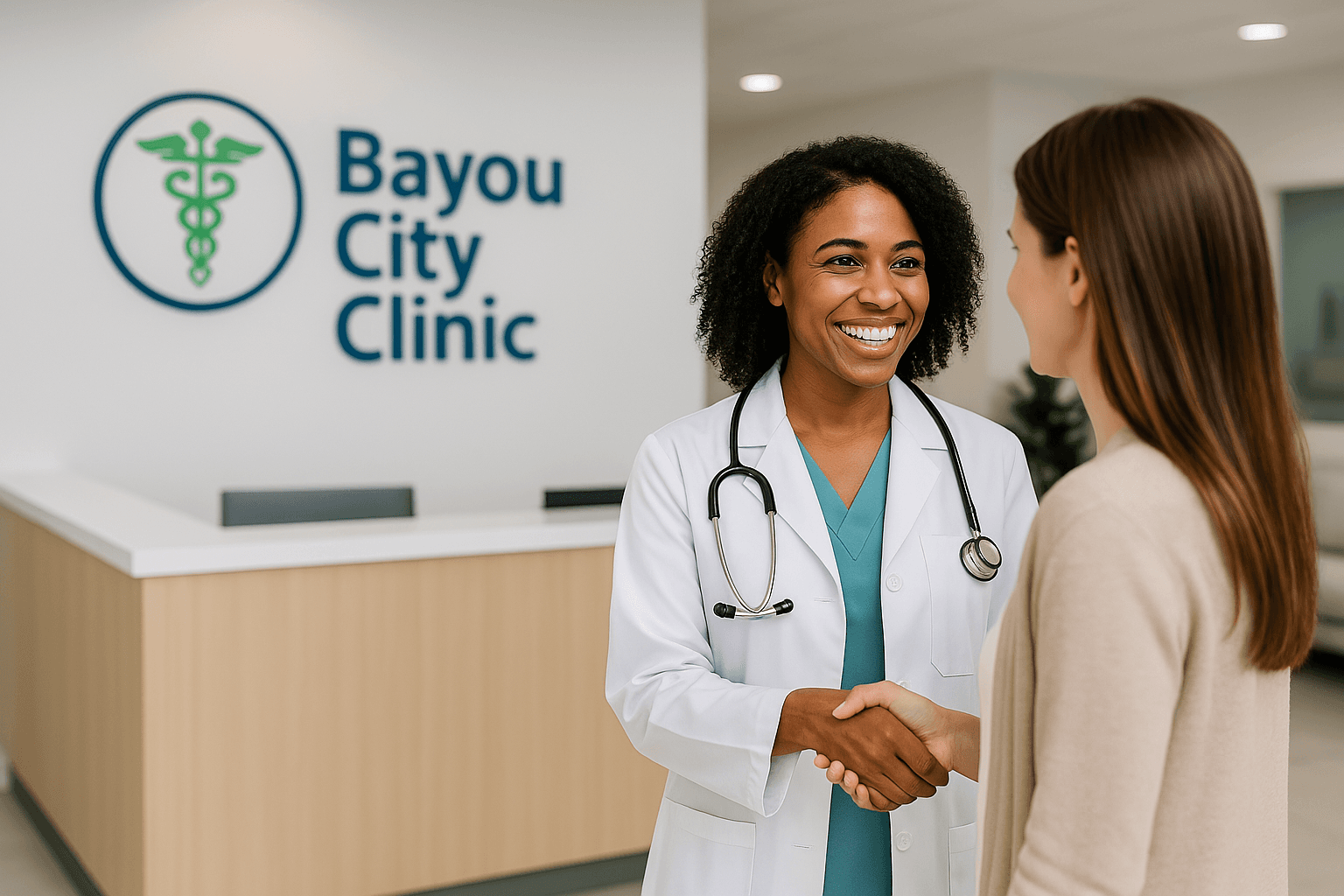 Doctor with patient